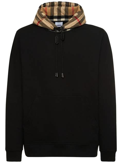 burberry samuel check cotton hoodie|Burberry Check hood.